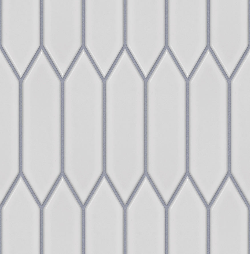 The Mosaic Factory Paris Mozaiek Tegel Picket- Wit Porselein Geglazuurd 255x315 mm