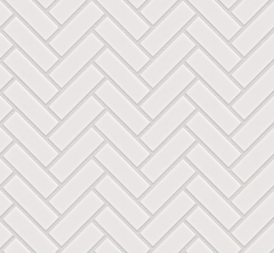 The Mosaic Factory Paris Mozaiek Tegel Visgraat - Extra Wit Porselein Geglazuurd 247x318 mm