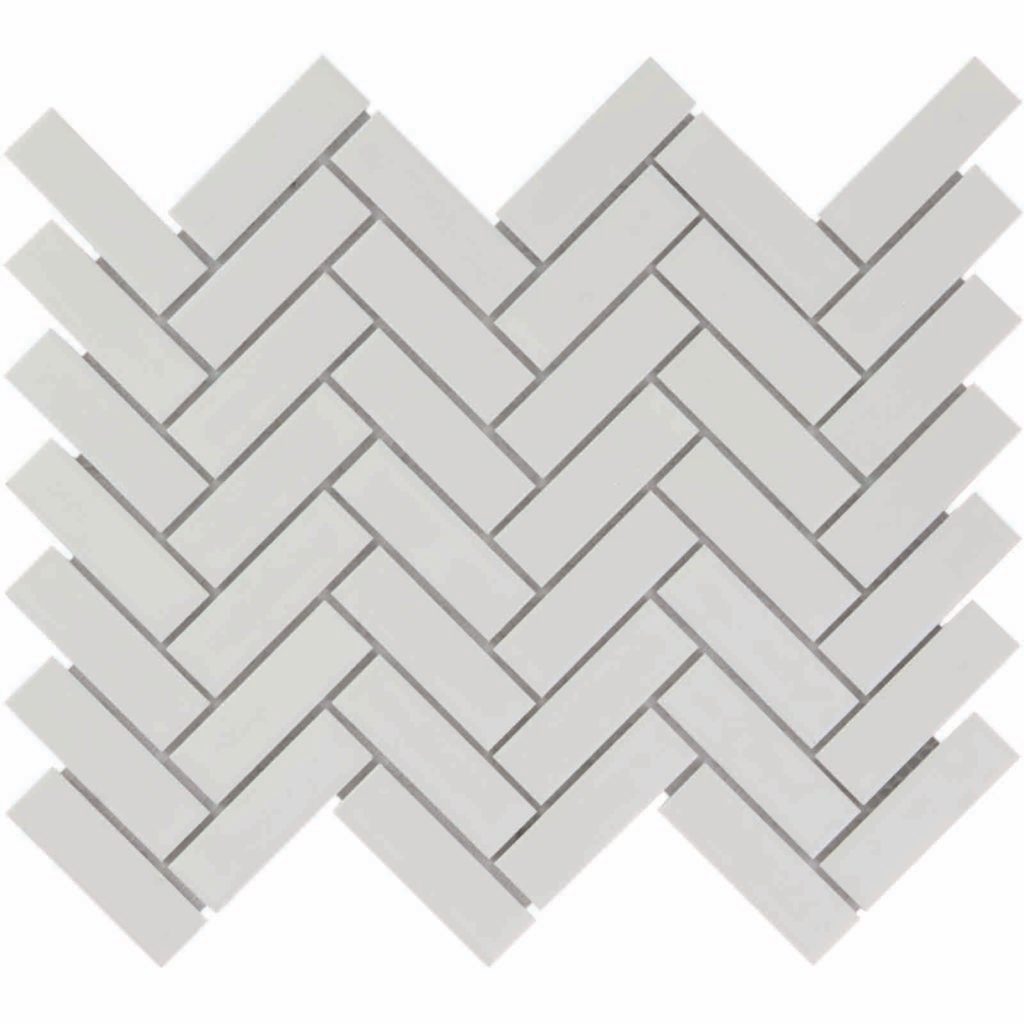 The Mosaic Factory Paris Mozaiek Tegel Visgraat - Wit Porselein Geglazuurd 247x318 mm
