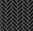 The Mosaic Factory Paris Mozaiek Tegel Visgraat - Zwart Porselein Geglazuurd 247x318 mm