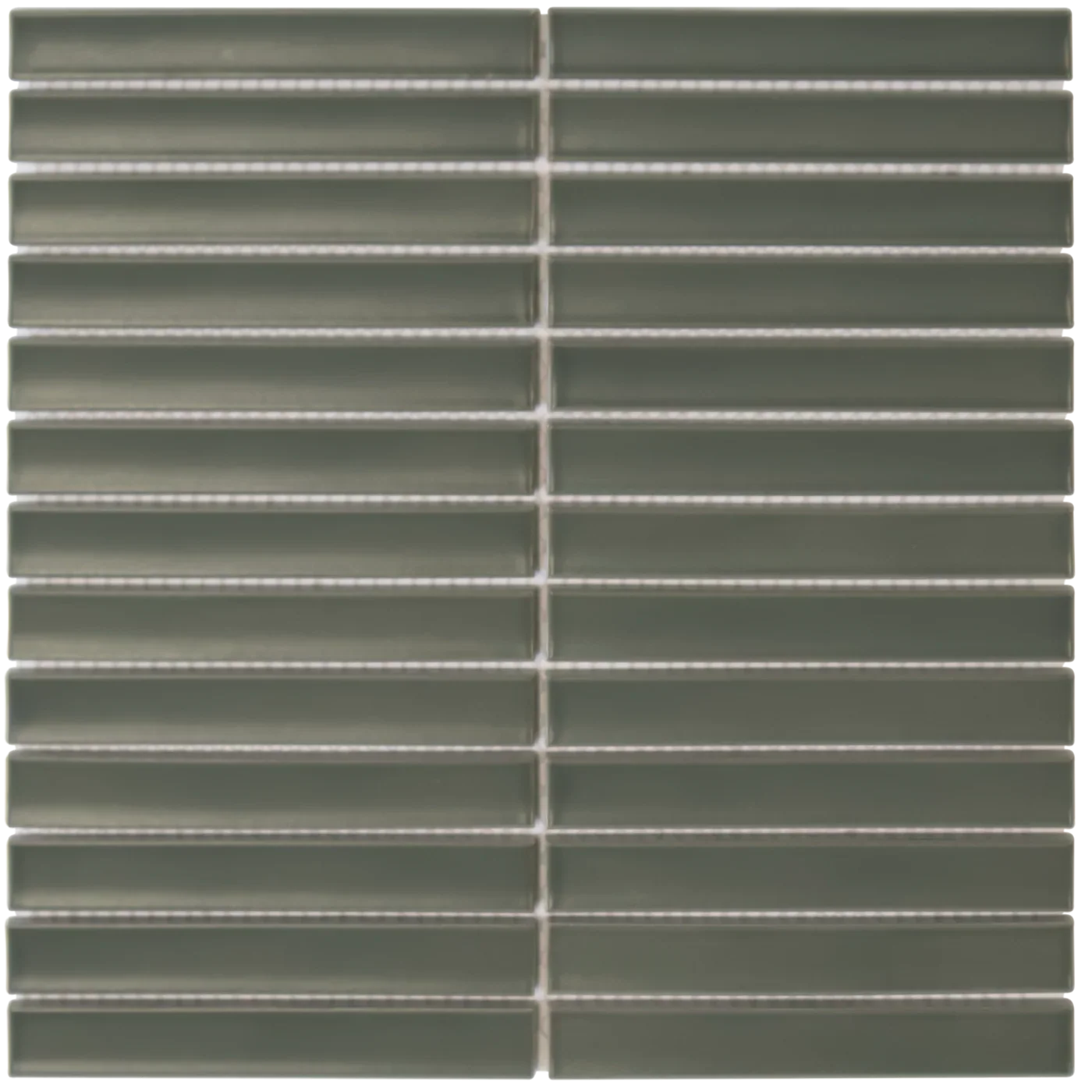 The Mosaic Factory Sevilla Mozaïek Tegel Kitkat Vinger - Army Groen Porselein Geglazuurd 296x299 mm