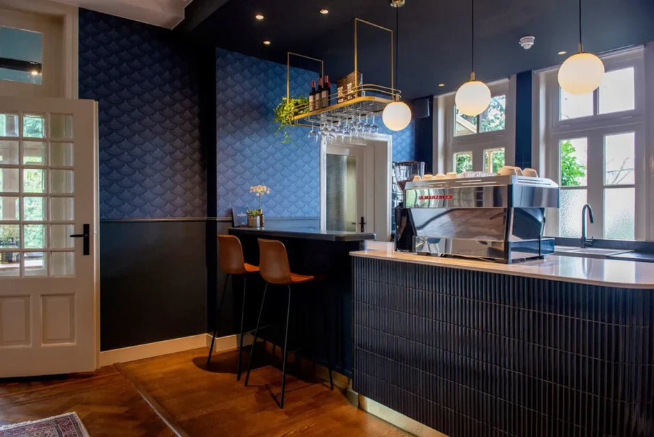 The Mosaic Factory Sevilla Mozaïek Tegel Kitkat Vinger - Blauw Grijs Porselein Geglazuurd 296x299 mm