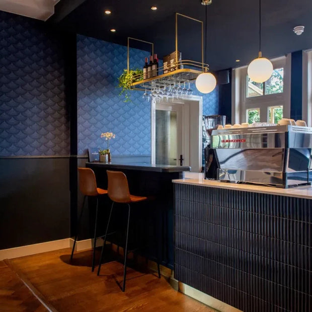 The Mosaic Factory Sevilla Mozaïek Tegel Kitkat Vinger - Blauw Grijs Porselein Geglazuurd 296x299 mm