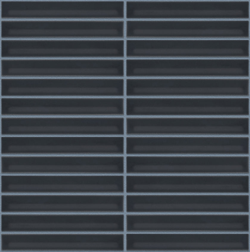 The Mosaic Factory Sevilla Mozaïek Tegel Kitkat Vinger - Blauw Grijs Porselein Geglazuurd 296x299 mm