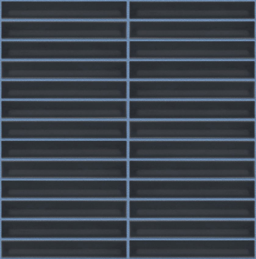 The Mosaic Factory Sevilla Mozaïek Tegel Kitkat Vinger - Blauw Grijs Porselein Geglazuurd 296x299 mm