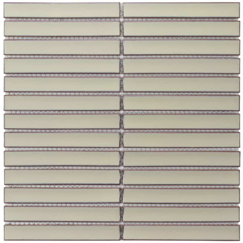 The Mosaic Factory Sevilla Mozaïek Tegel Kitkat Vinger - Café Latte Porselein Geglazuurd 296x299 mm