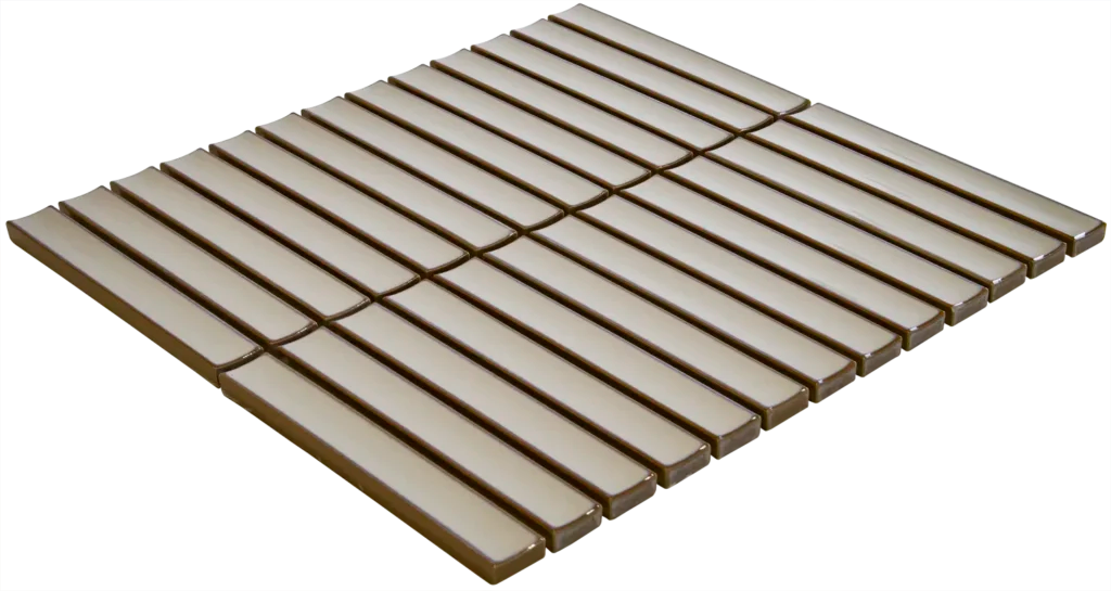 The Mosaic Factory Sevilla Mozaïek Tegel Kitkat Vinger - Café Latte Porselein Geglazuurd 296x299 mm