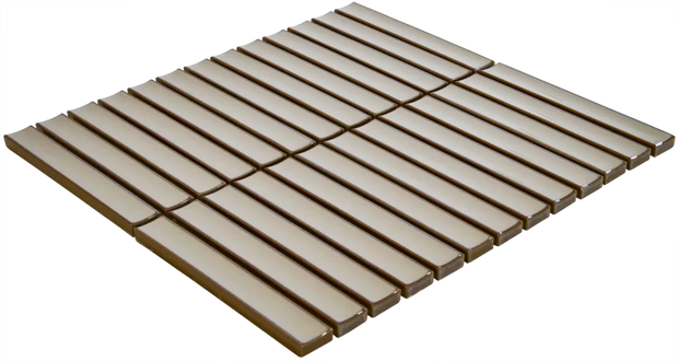 The Mosaic Factory Sevilla Mozaïek Tegel Kitkat Vinger - Café Latte Porselein Geglazuurd 296x299 mm