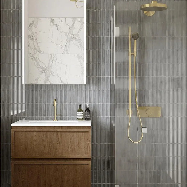 The Mosaic Factory Sevilla Mozaïek Tegel Kitkat Vinger - Grijs Porselein Geglazuurd 296x299 mm