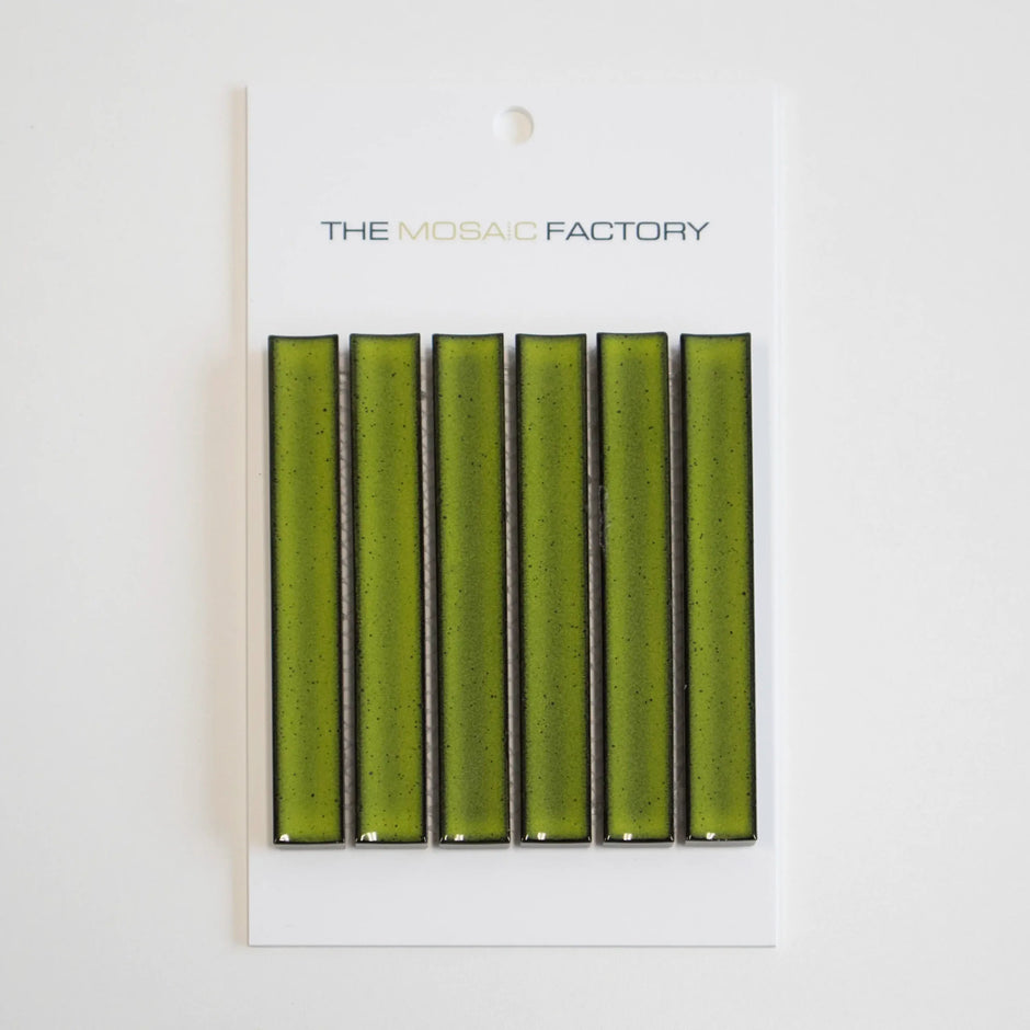 The Mosaic Factory Sevilla Mozaïek Tegel Kitkat Vinger - Groen Porselein Geglazuurd 296x299 mm