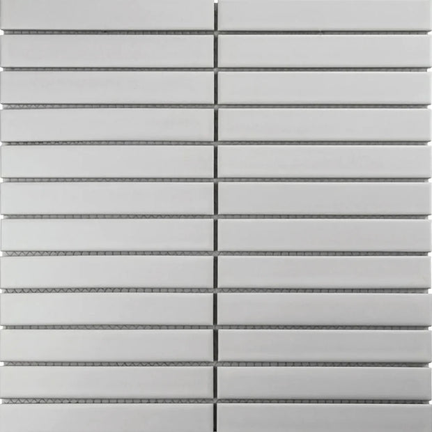 The Mosaic Factory Sevilla Mozaïek Tegel Kitkat Vinger - Mat Wit Porselein Geglazuurd 296x300 mm