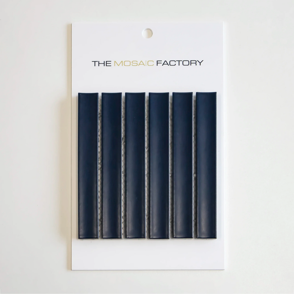 The Mosaic Factory Sevilla Mozaïek Tegel Kitkat Vinger - Navy Blauw Porselein Geglazuurd 296x299 mm