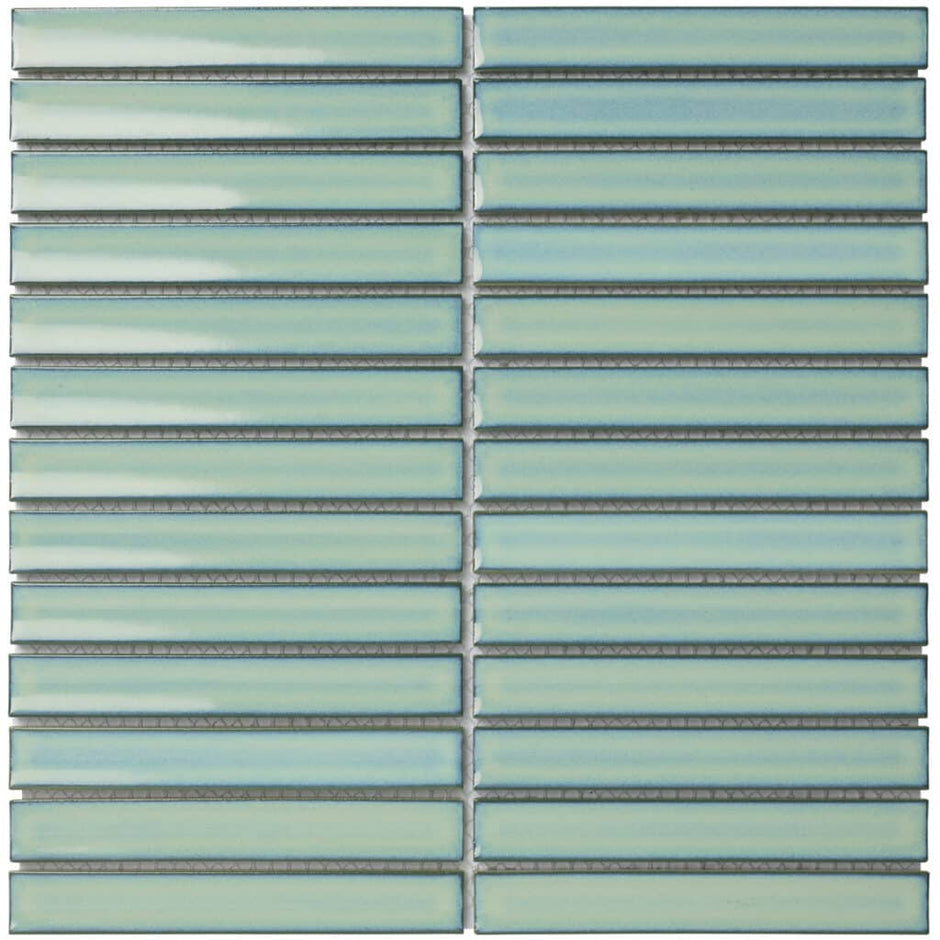 The Mosaic Factory Sevilla Mozaïek Tegel Kitkat Vinger - Turquoise Porselein Geglazuurd 296x299 mm