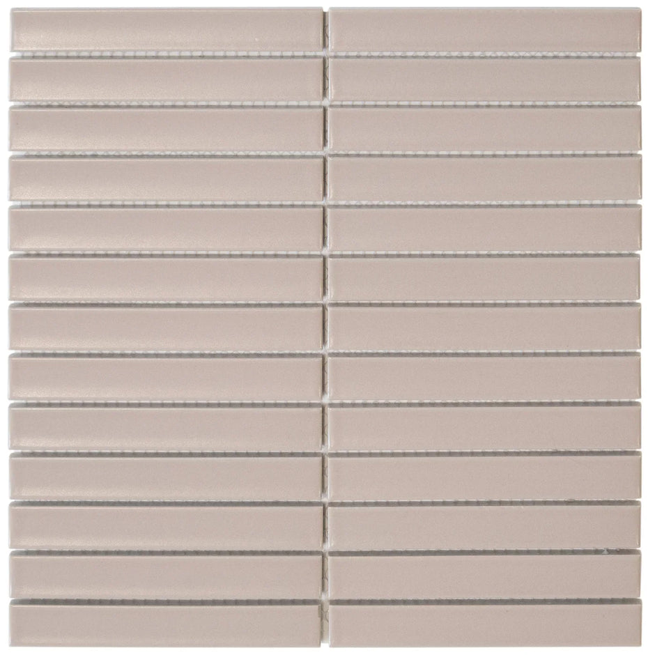 The Mosaic Factory Sevilla Mozaïek Tegel Kitkat Vinger - Vintage Pink Porselein Geglazuurd 296x299 mm