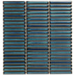 The Mosaic Factory Sevilla Mozaïek Tegel Mini Kitkat Vinger - Gespikkeld Azuur blauw Porselein Geglazuurd 282x308 mm