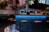 The Mosaic Factory Sevilla Mozaïek Tegel Mini Kitkat Vinger - Gespikkeld Azuur blauw Porselein Geglazuurd 282x308 mm