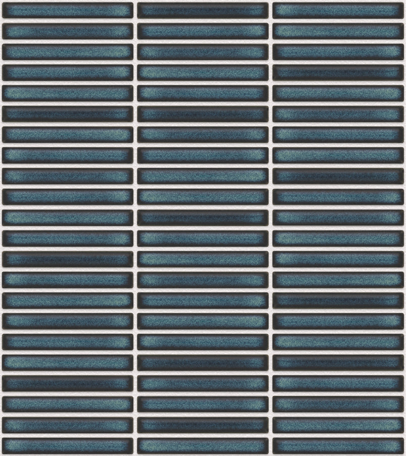 The Mosaic Factory Sevilla Mozaïek Tegel Mini Kitkat Vinger - Gespikkeld Azuur blauw Porselein Geglazuurd 282x308 mm