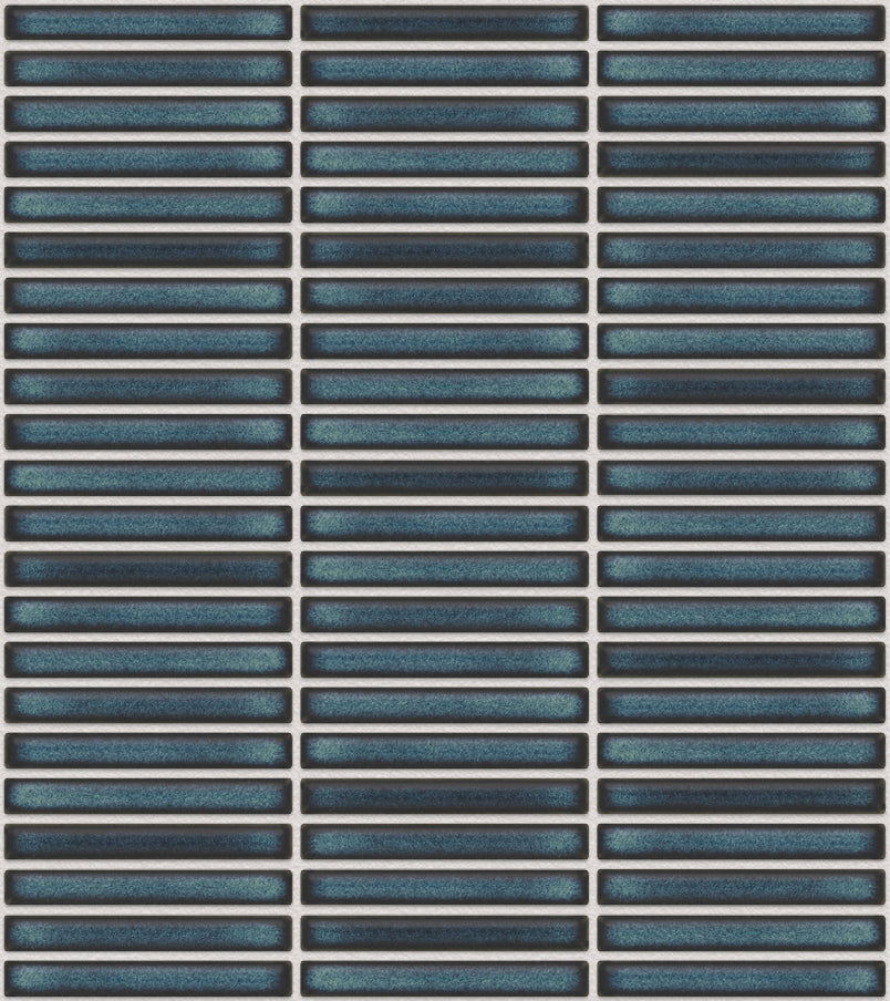 The Mosaic Factory Sevilla Mozaïek Tegel Mini Kitkat Vinger - Gespikkeld Azuur blauw Porselein Geglazuurd 282x308 mm