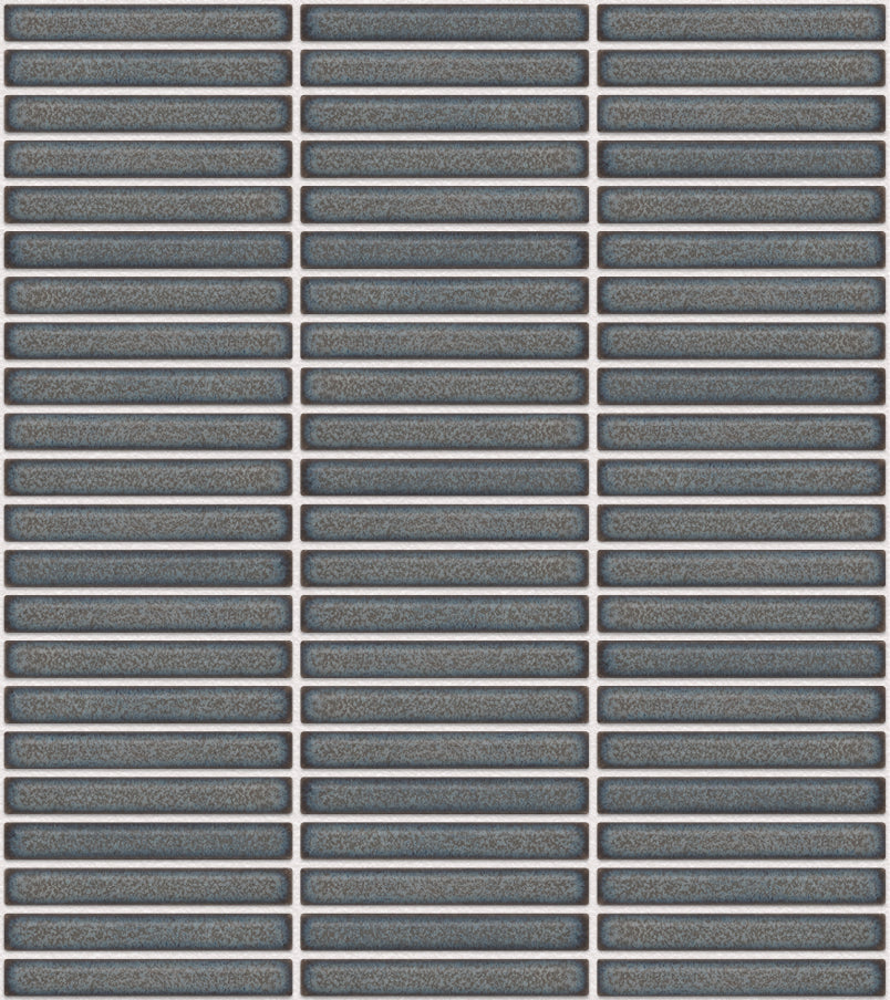 The Mosaic Factory Sevilla Mozaïek Tegel Mini Kitkat Vinger - Gespikkeld Grijs blauw Porselein Geglazuurd 282x308 mm