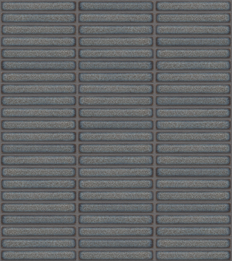 The Mosaic Factory Sevilla Mozaïek Tegel Mini Kitkat Vinger - Gespikkeld Grijs blauw Porselein Geglazuurd 282x308 mm