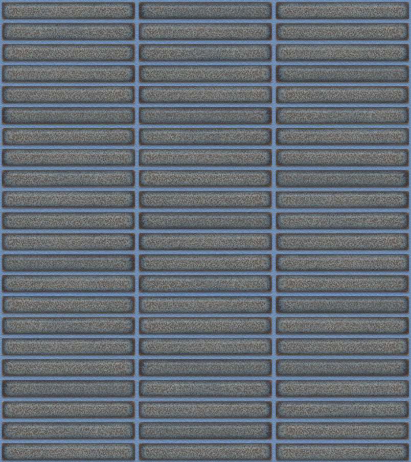 The Mosaic Factory Sevilla Mozaïek Tegel Mini Kitkat Vinger - Gespikkeld Grijs blauw Porselein Geglazuurd 282x308 mm