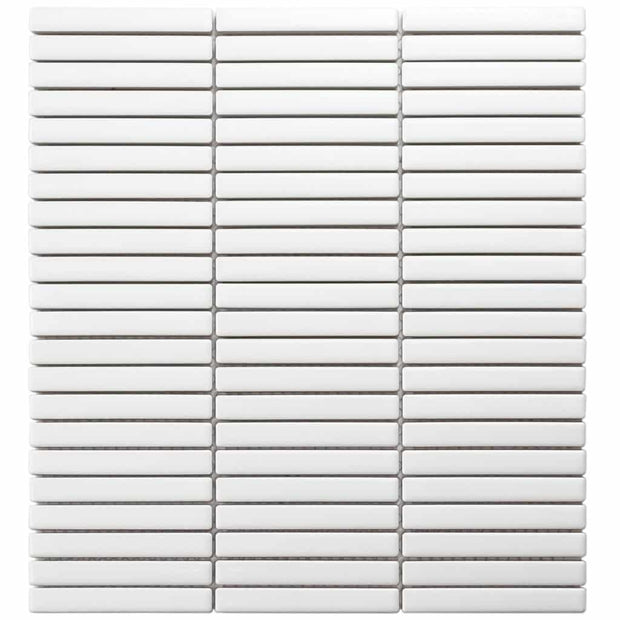 The Mosaic Factory Sevilla Mozaïek Tegel Mini Kitkat Vinger - Wit Mat Porselein Geglazuurd 282x308 mm