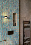 The Mosaic Factory Sevilla Mozaïek Tegel Ovaal Vinger - Azuur Blauw Gespikkeld Porselein Geglazuurd 300x300 mm
