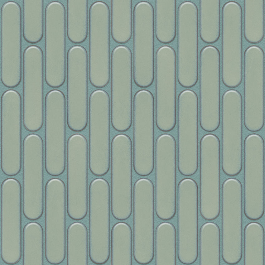 The Mosaic Factory Sevilla Mozaïek Tegel Ovaal Vinger - Licht Groen Gespikkeld Porselein Geglazuurd 300x300 mm