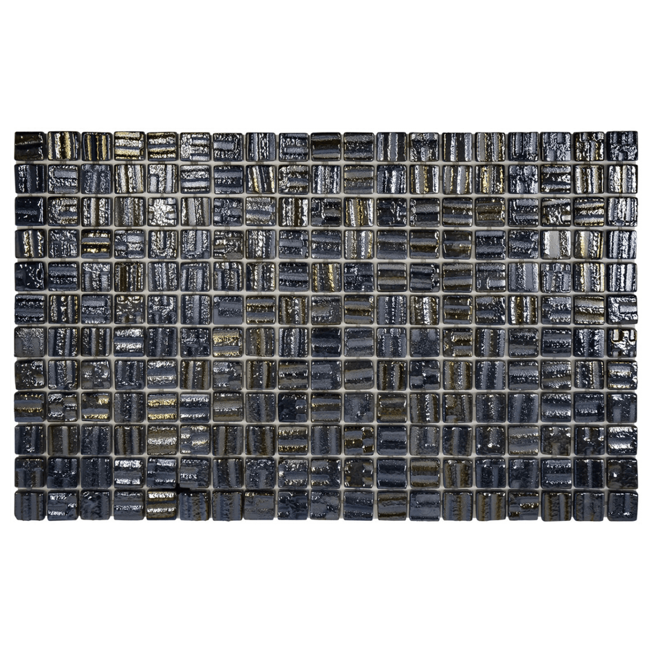 The Mosaic Factory Valencia Mozaiek Tegel Vierkant - 3D Black Pearl Glas Recycled 328x518 mm