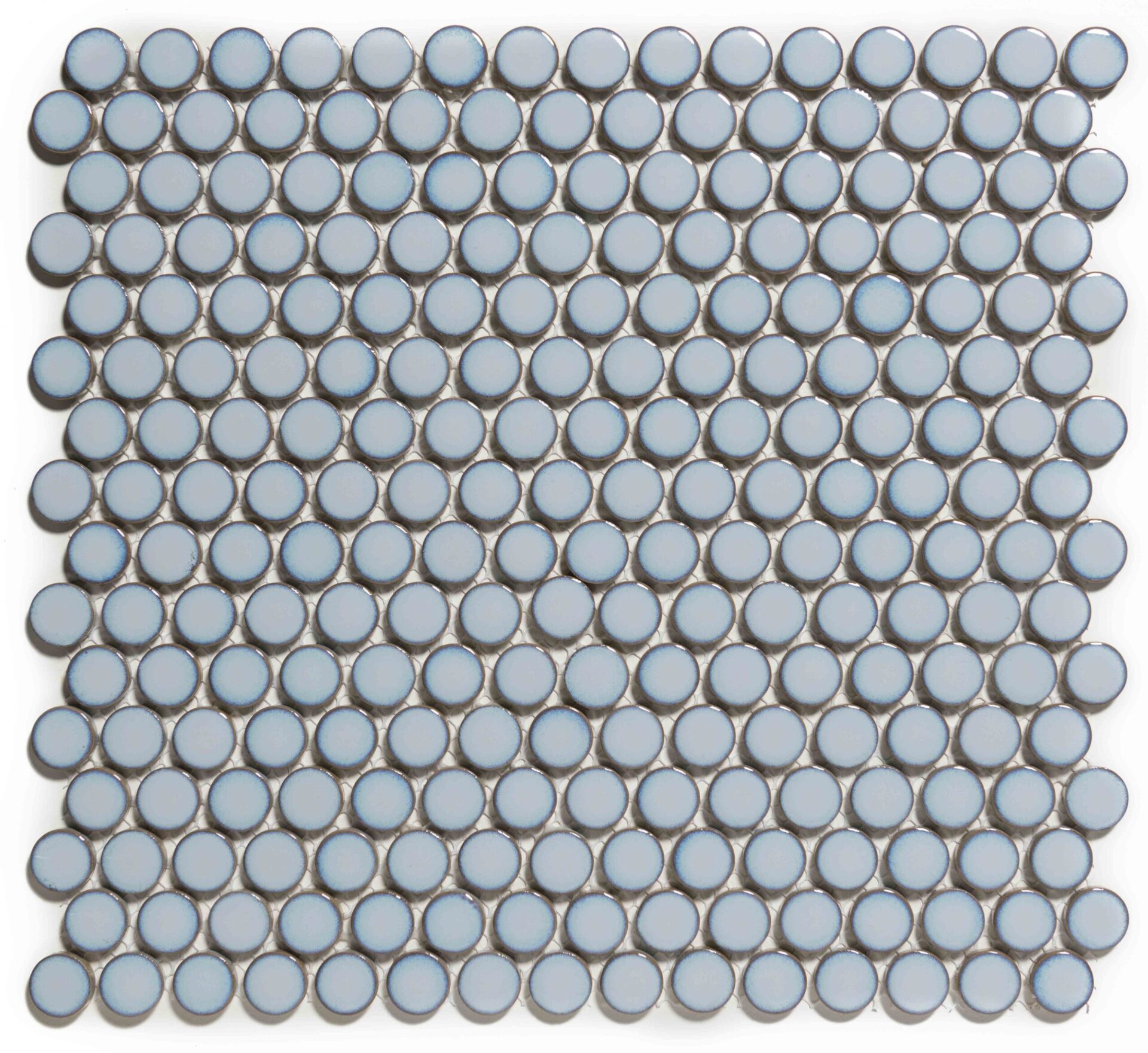 The Mosaic Factory Venice Pennyround Mozaiek Tegel Rond - Blauw Grijs met rand Porselein Geglazuurd 315x294 mm