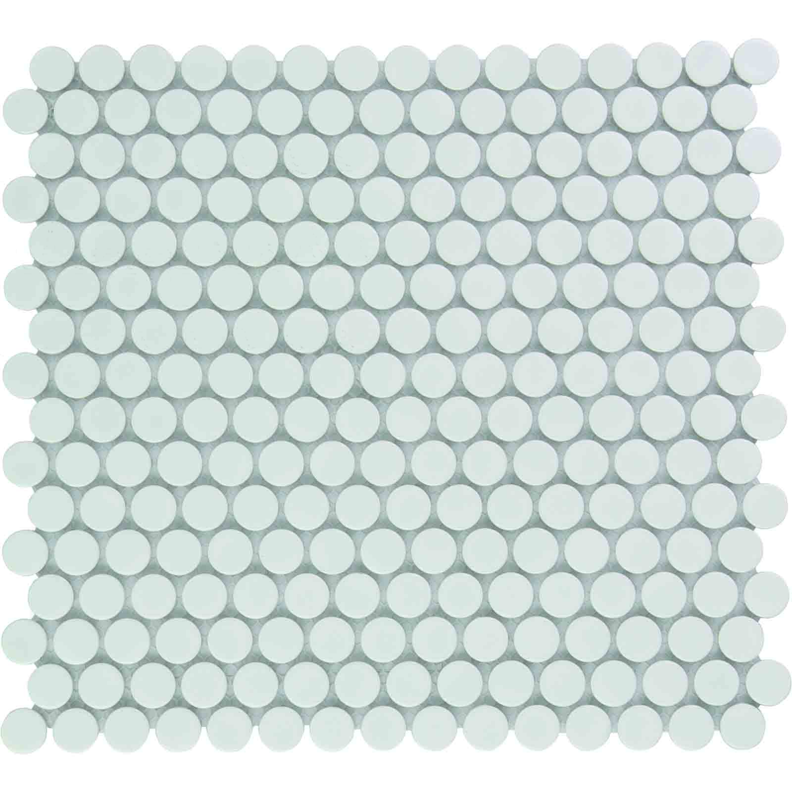 The Mosaic Factory Venice Pennyround Mozaiek Tegel Rond - Extra Wit Porselein Geglazuurd 315x294 mm