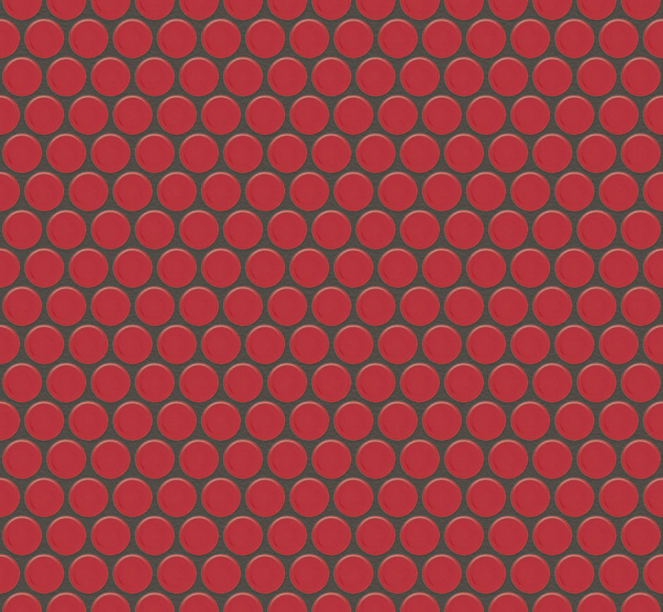 The Mosaic Factory Venice Pennyround Mozaiek Tegel Rond - Rood Porselein Geglazuurd 315x294 mm