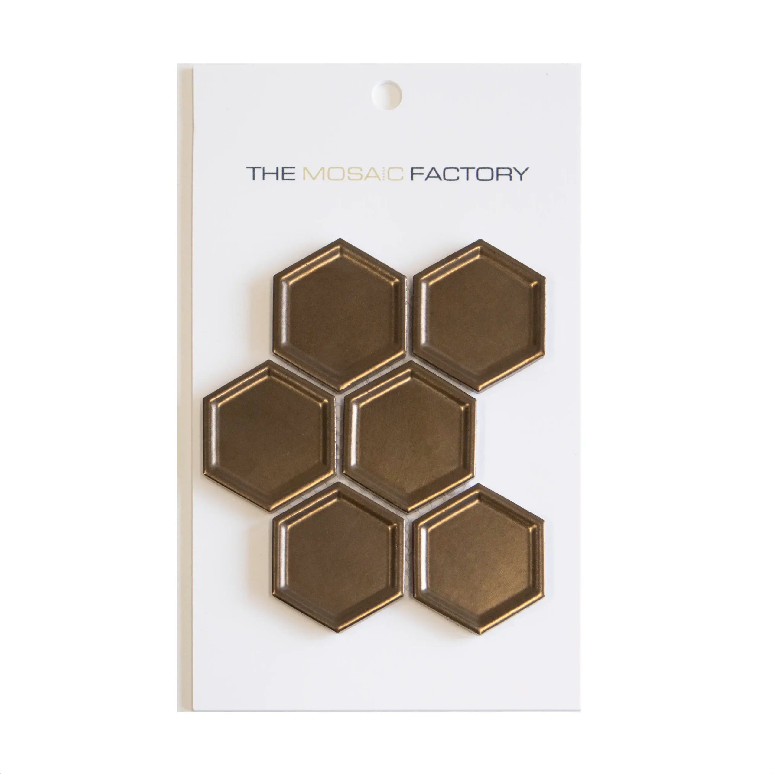 The Mosaic Factory Barcelona Mozaiek Tegel Hexagon - Brons - Porselein - Geglazuurd - 281x325 mm