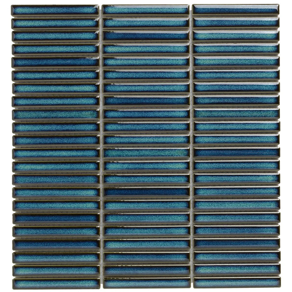 The Mosaic Factory Sevilla mini vinger mozaïek tegels m- kit-kat - 28x31 - azuurblauw