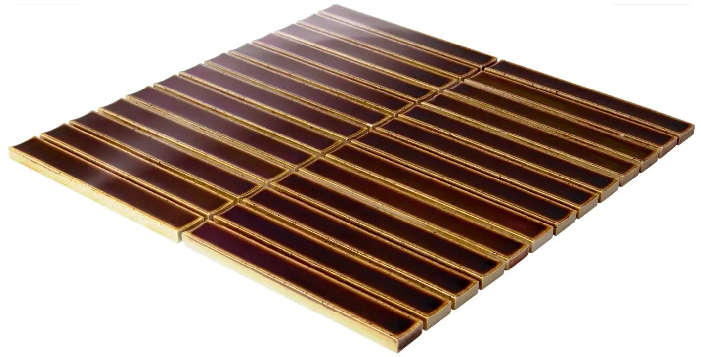 The Mosaic Factory Sevilla smalle vinger mozaïek tegels - kit-kat - 2cm - 30x30 - creme caramel