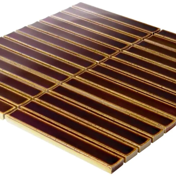 The Mosaic Factory Sevilla smalle vinger mozaïek tegels - kit-kat - 2cm - 30x30 - creme caramel